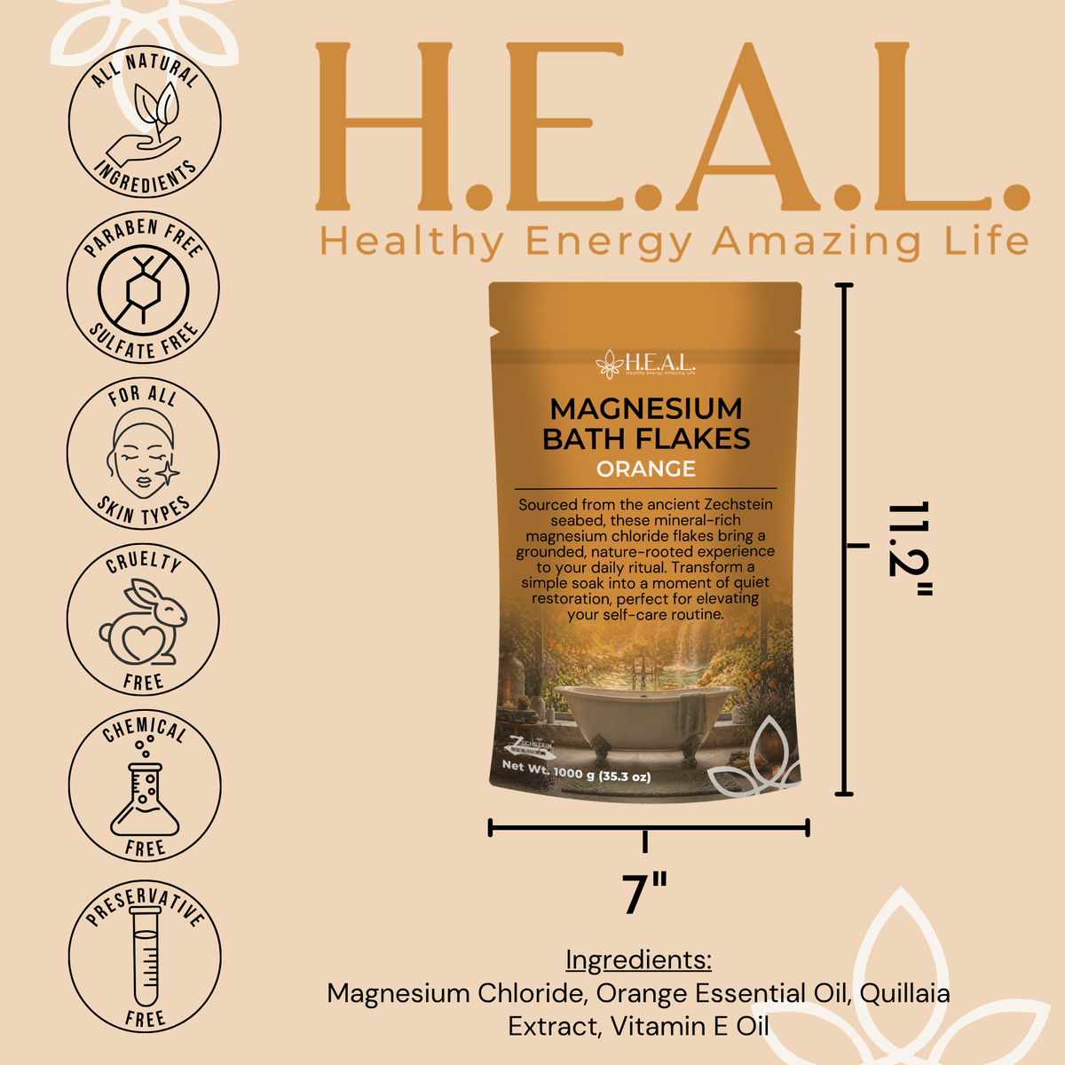 Orange Zechstein Magnesium Bath Soak